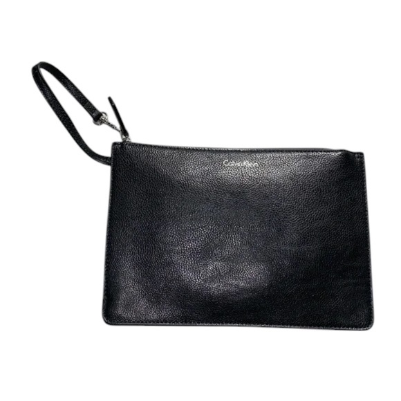Calvin Klein Handbags - Calvin Klein Black Leather Wristlet Classic Elegant Clutch EUC